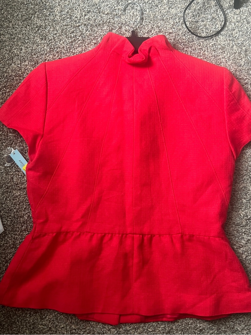 Antonio MELANI Cottagecore coral orange cap sleeve blazer - Picture 5 of 12